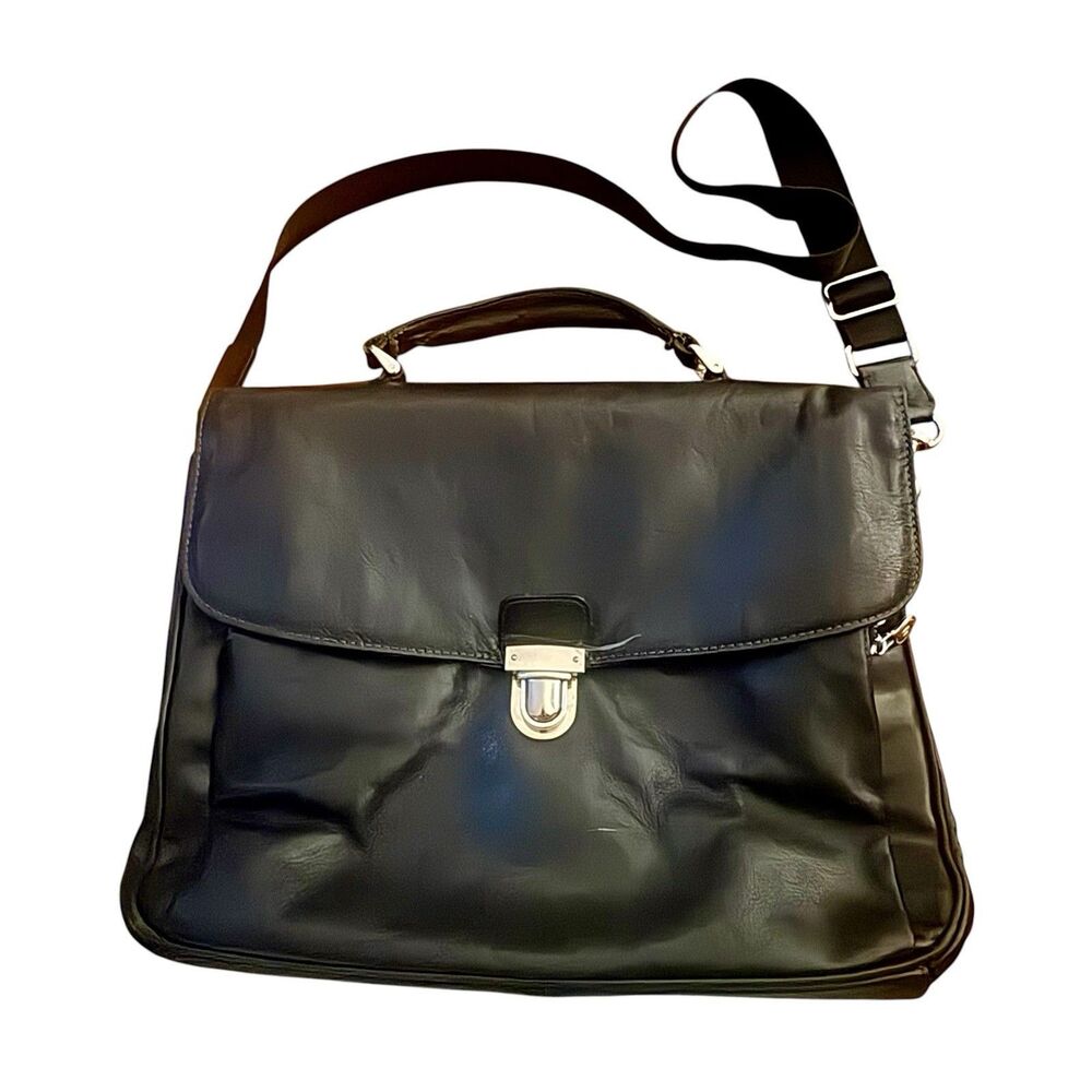 Pelletterie Fiorentine Black Italian Leather 11.5x16 Briefcase